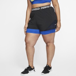 Pantaloni Scurti Nike Pro Flex (Plus Size) Dama Negrii Albastru Regal Albi | IEAK-23584